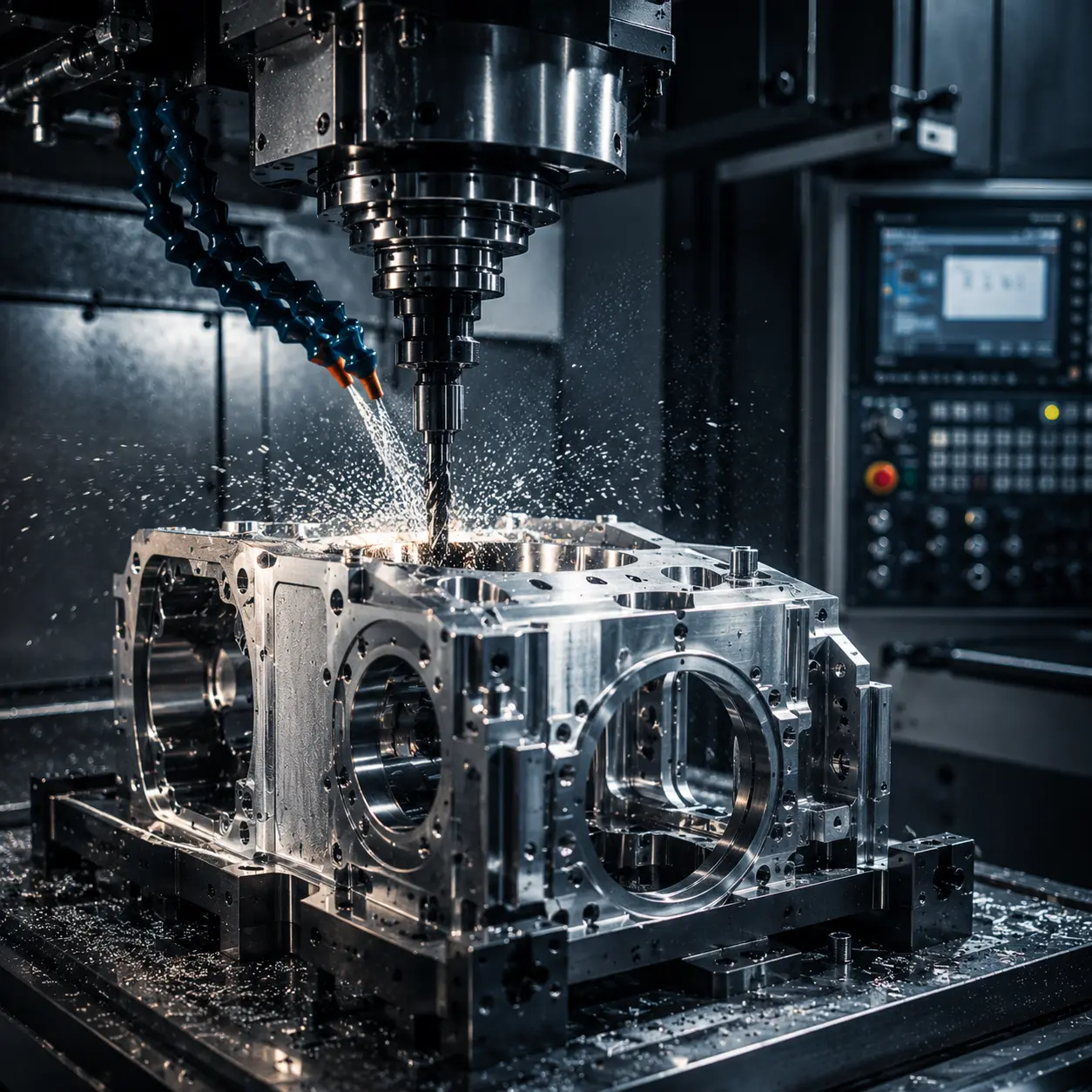 Precision machining and complex assembly on an aerospace and defense production floor, representing Appian Way Capital Partners' manufacturing sector focus